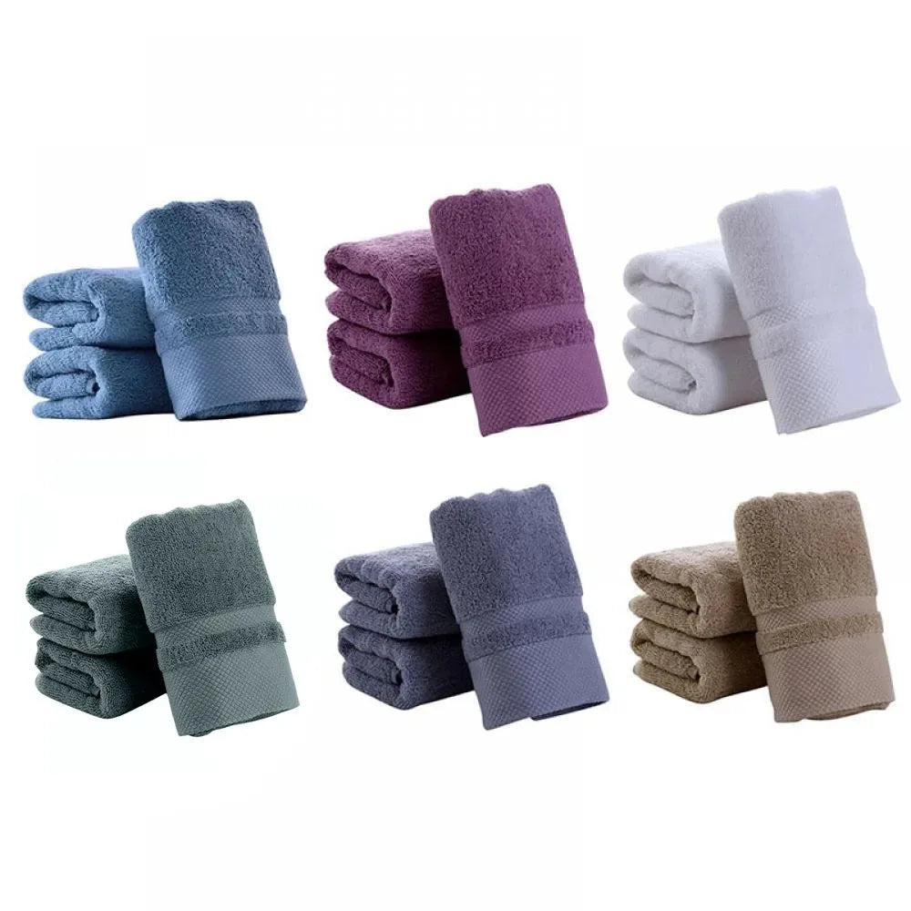 Solid Color Cotton Terry Towel Soft Absorbent Face Towel 6 Colors Comfortable Bath Towel Collection