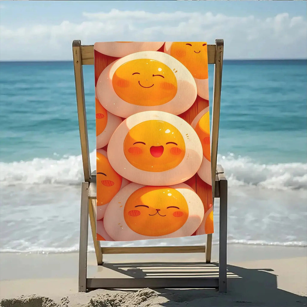 Cute Smiley Face Ocean Beach Towel Large Absorbent Quick Dry Pool Mat Beach Bath Towel for Tropical Summer Resort 70x140cm