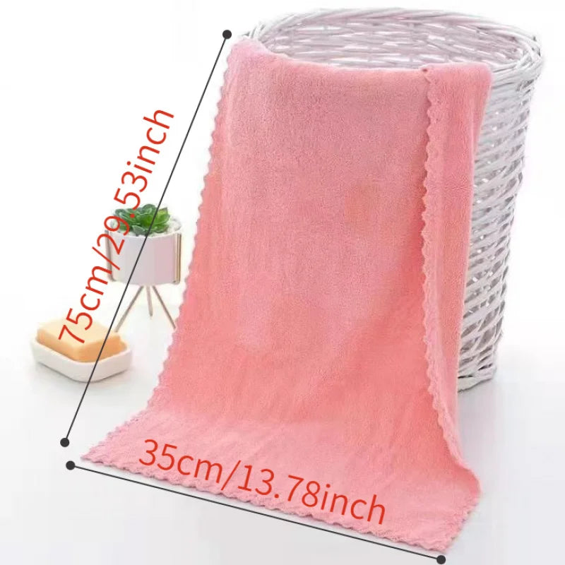 Adult quick-drying towel set, simple, absorbent, soft, for face and hands, 5-piece coral fleece towels.