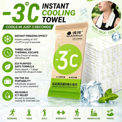 Cooling Towel For Neck And Face For Yoga Golf Sport Running Sweat Wipes Disposable Ice Wipes Cooling Towel Individually Wrapped