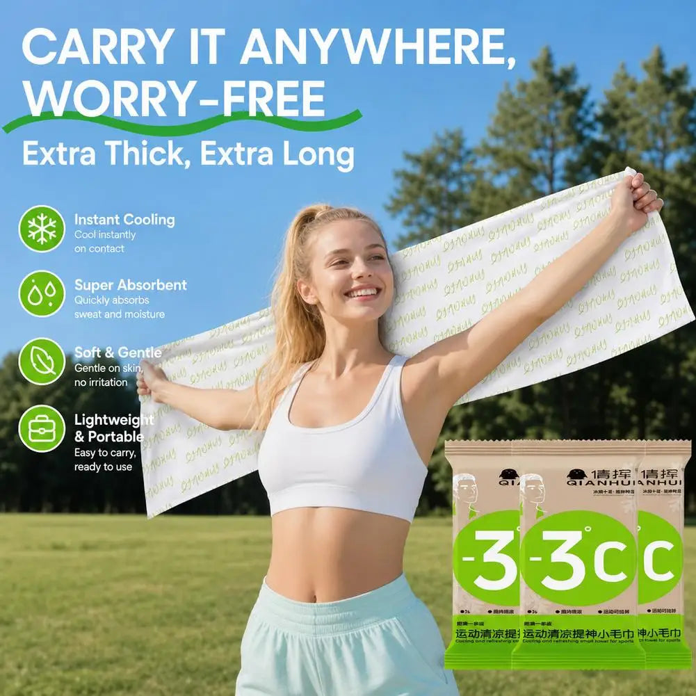 Cooling Towel For Neck And Face For Yoga Golf Sport Running Sweat Wipes Disposable Ice Wipes Cooling Towel Individually Wrapped